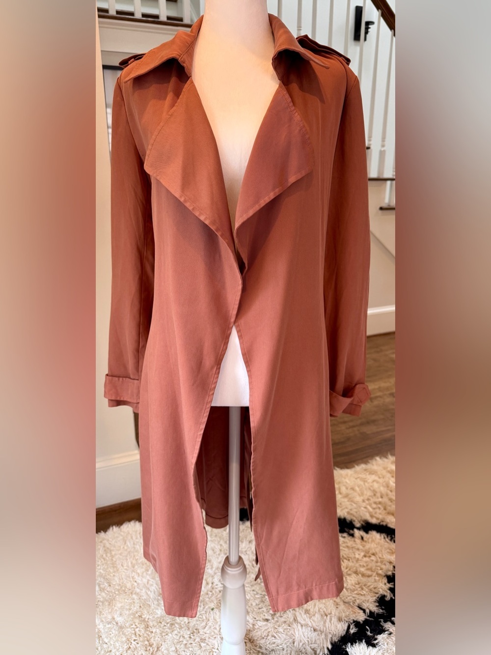 bagatelle Rust-Tone Open Front Layering Jacket-Small